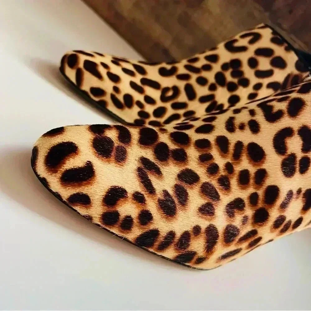 NWT Pelle Moda - Leopard Calf Hair Yelm Heel Bootie